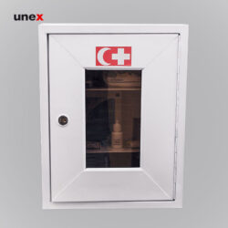 جعبه کمک های اولیه یونکس مدل دیواری شیشه دار سایز بزرگ