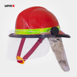 کلاه آتش نشانی FFH با نقاب و پشتی نسوز رنگ قرمز