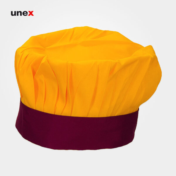 کلاه پفکی سرآشپز یونکس رنگ زرد زرشکی
